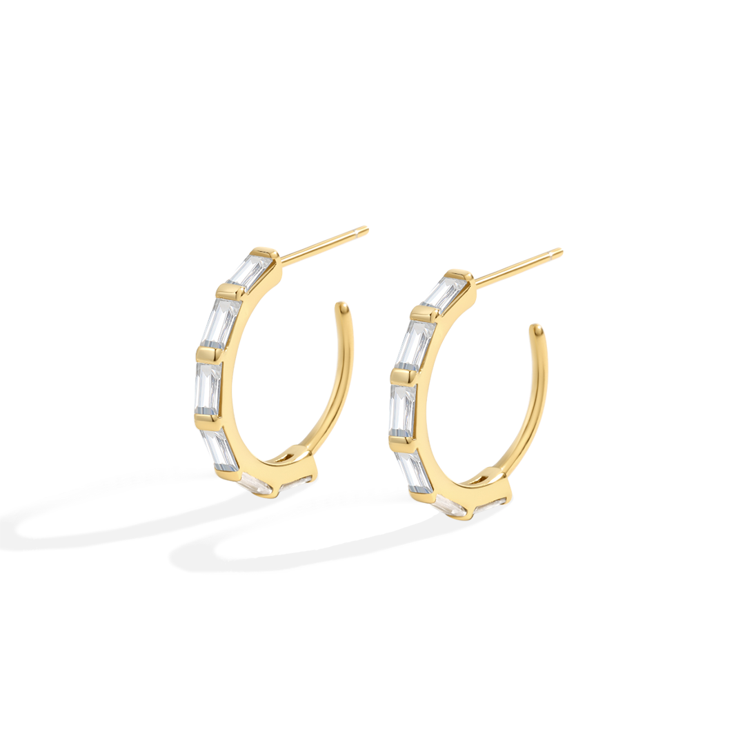 Boucles d'oreilles créoles diamant