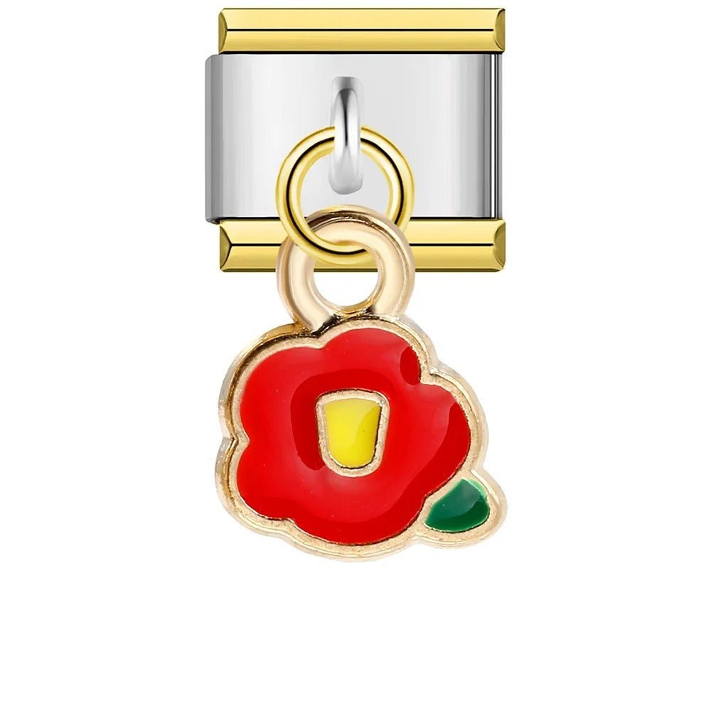 Fleur rouge pendante