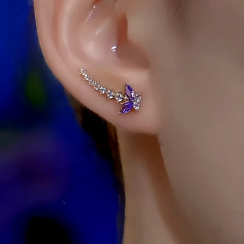 Boucles d’oreilles clous Aurore Violette