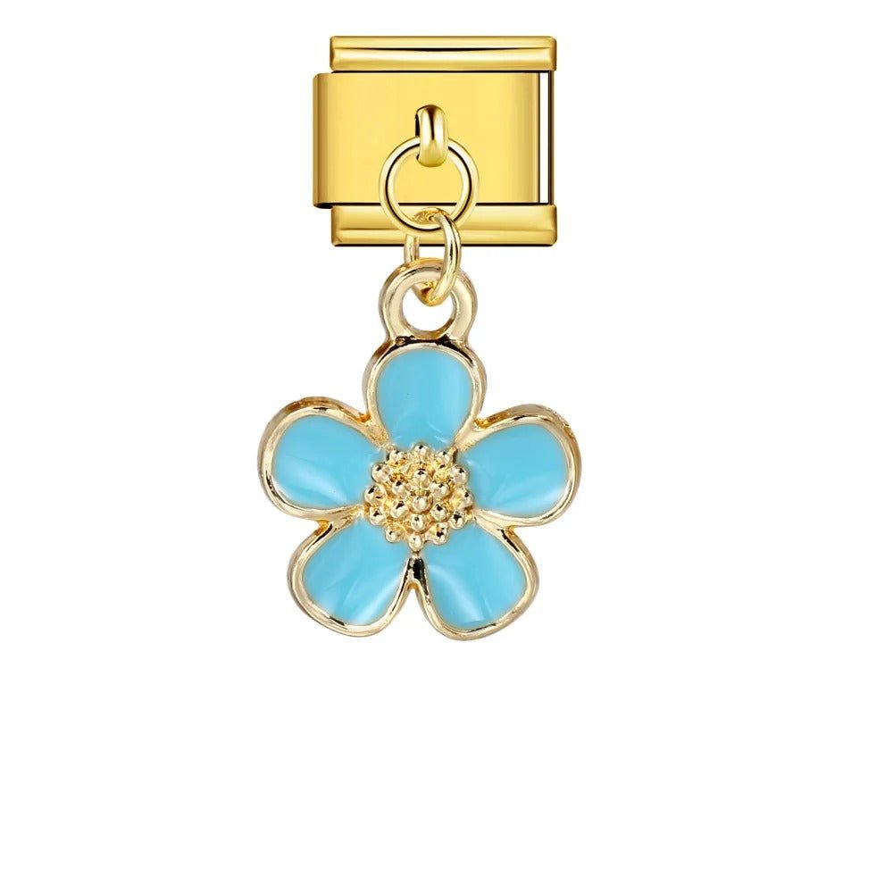 Fleur bleue pendante