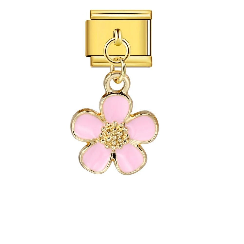 Fleur rose pendante