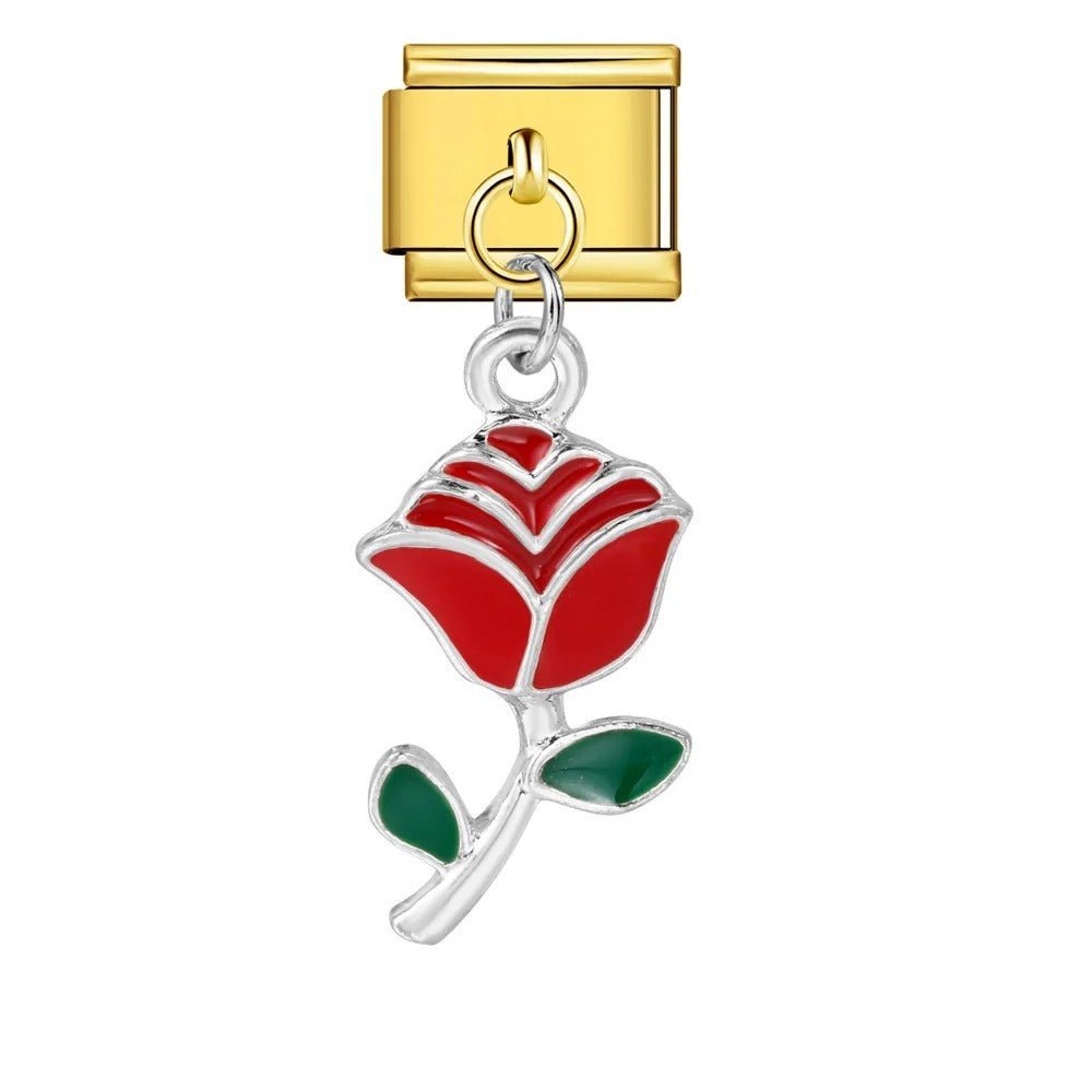 Rose rouge pendante