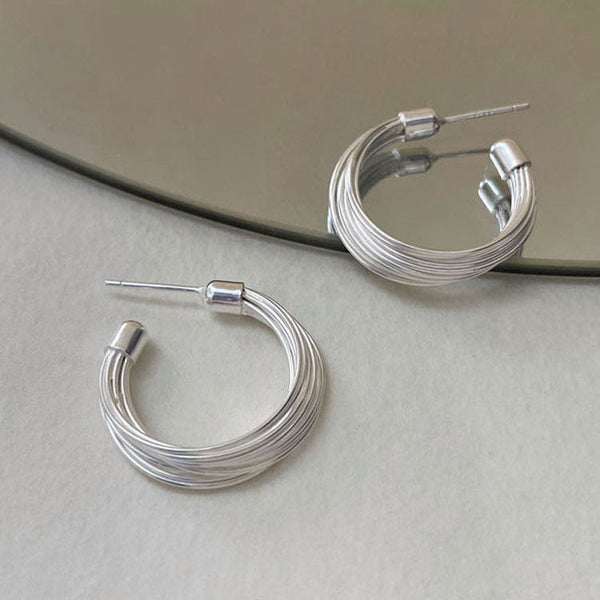 BOUCLES D’OREILLES CRÉOLES À LIGNES MULTICOUCHES