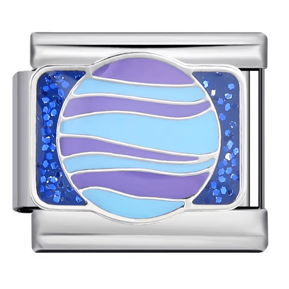 Planète bleue et violette charm