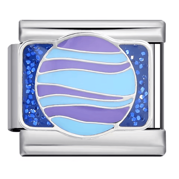 Planète bleue et violette charm
