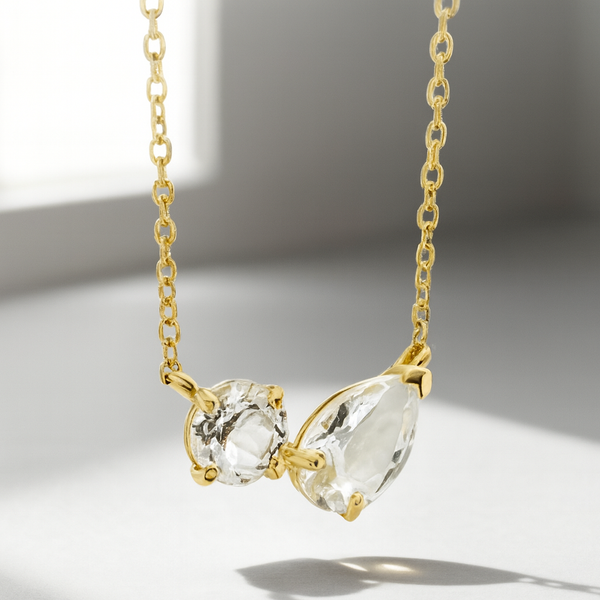 Collier Doré Duo Cristal
