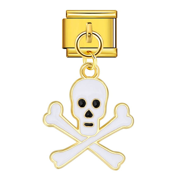 Dangling Skull & Bones charm