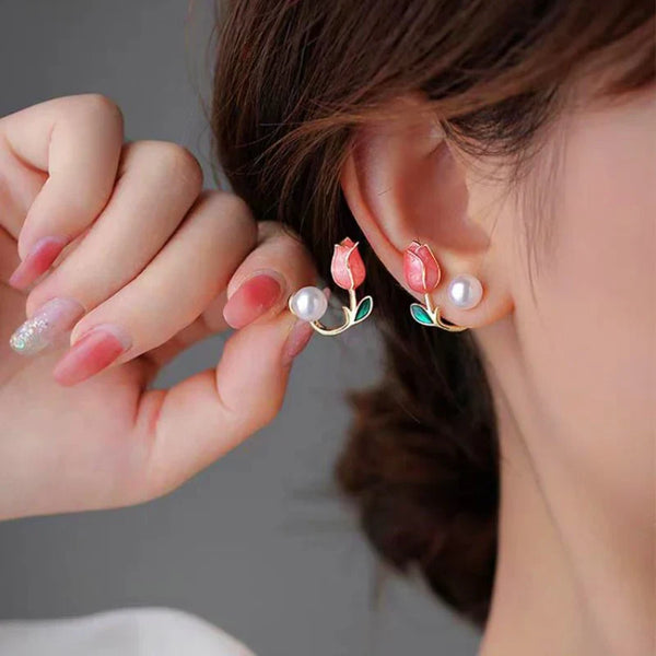 Boucles d’Oreilles Perle Rose