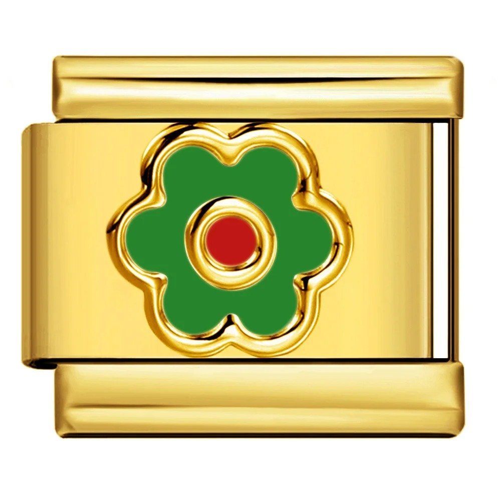 https://cdn.shopify.com/s/files/1/0942/8824/9110/files/Green_flower_with_red_center_Italian_charm_9mm_gold.jpg?v=1772404478