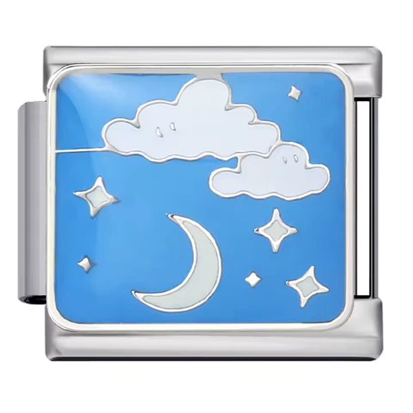 Lune, nuage et étoiles