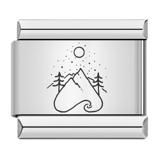 Montagnes au clair de lune