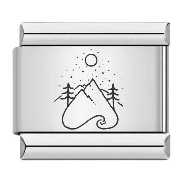 Montagnes au clair de lune