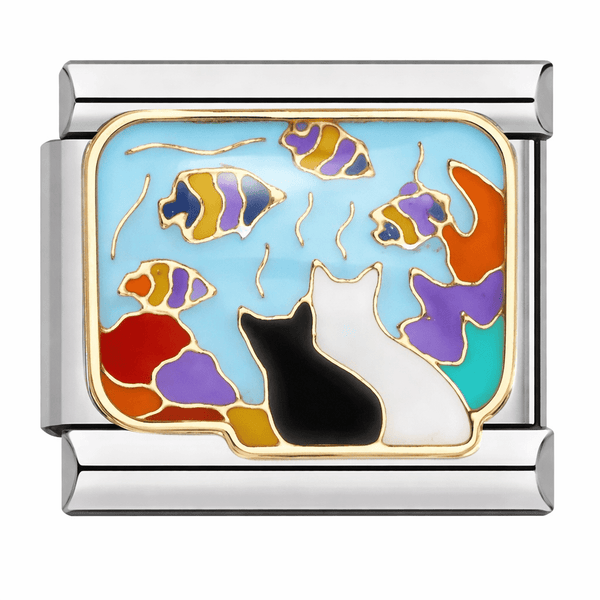 Chat et aquarium