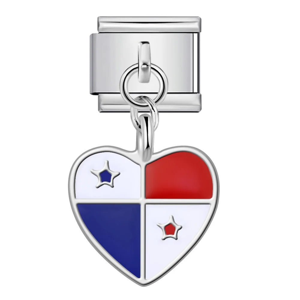 Drapeau Panama cœur charm