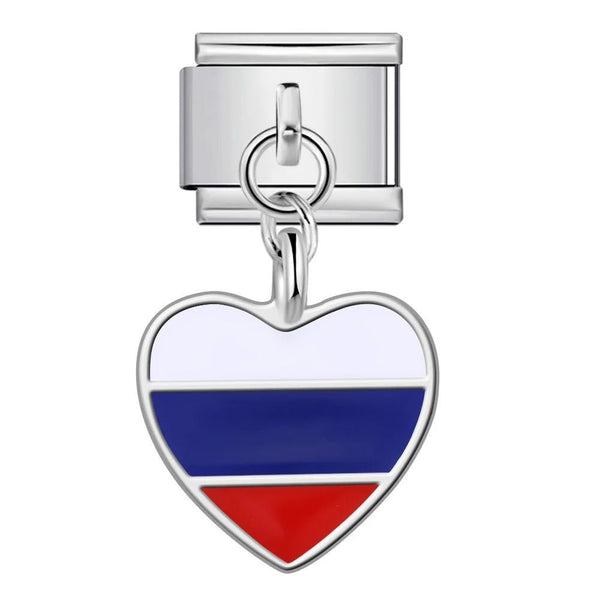 Drapeau Russie cœur charm