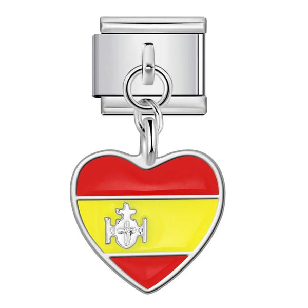 Drapeau Espagne cœur charm