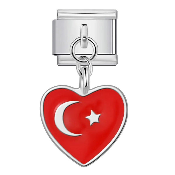 Drapeau Turquie cœur charm
