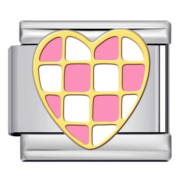 Cœur à carreaux rose