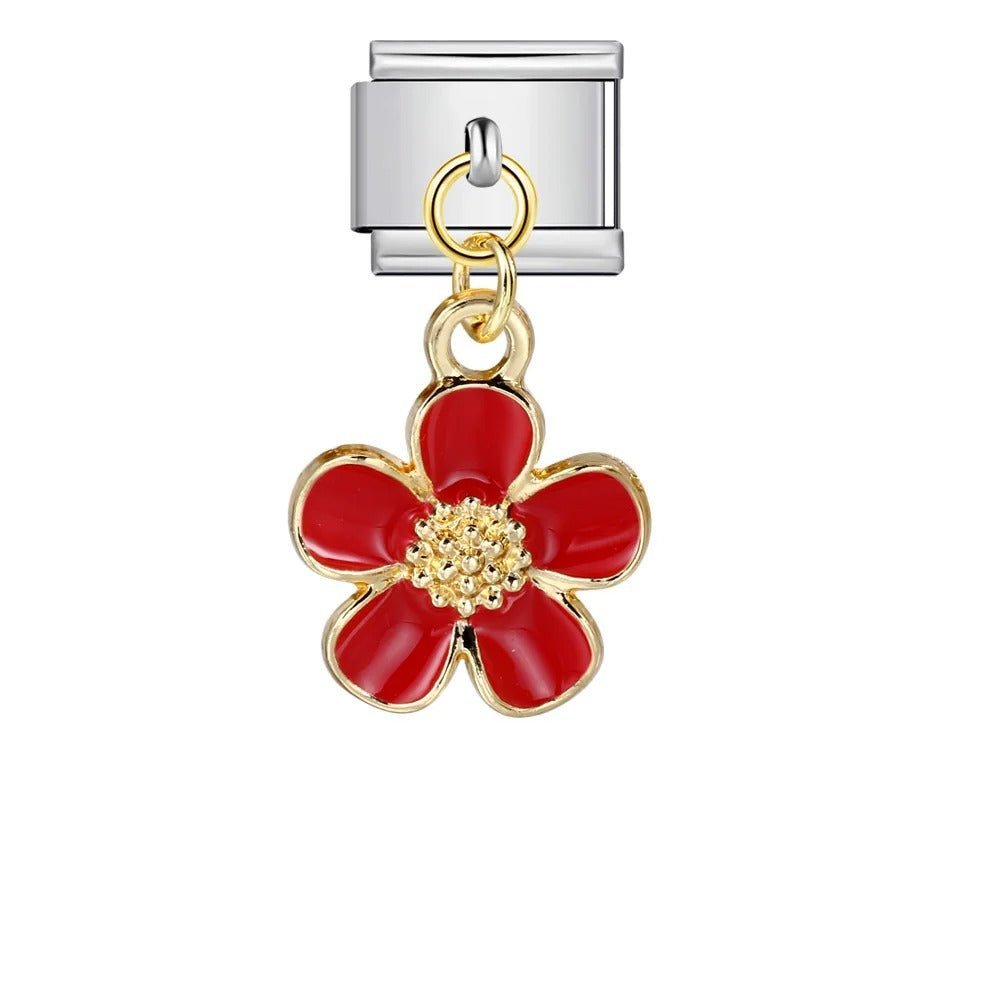Fleur rouge pendante