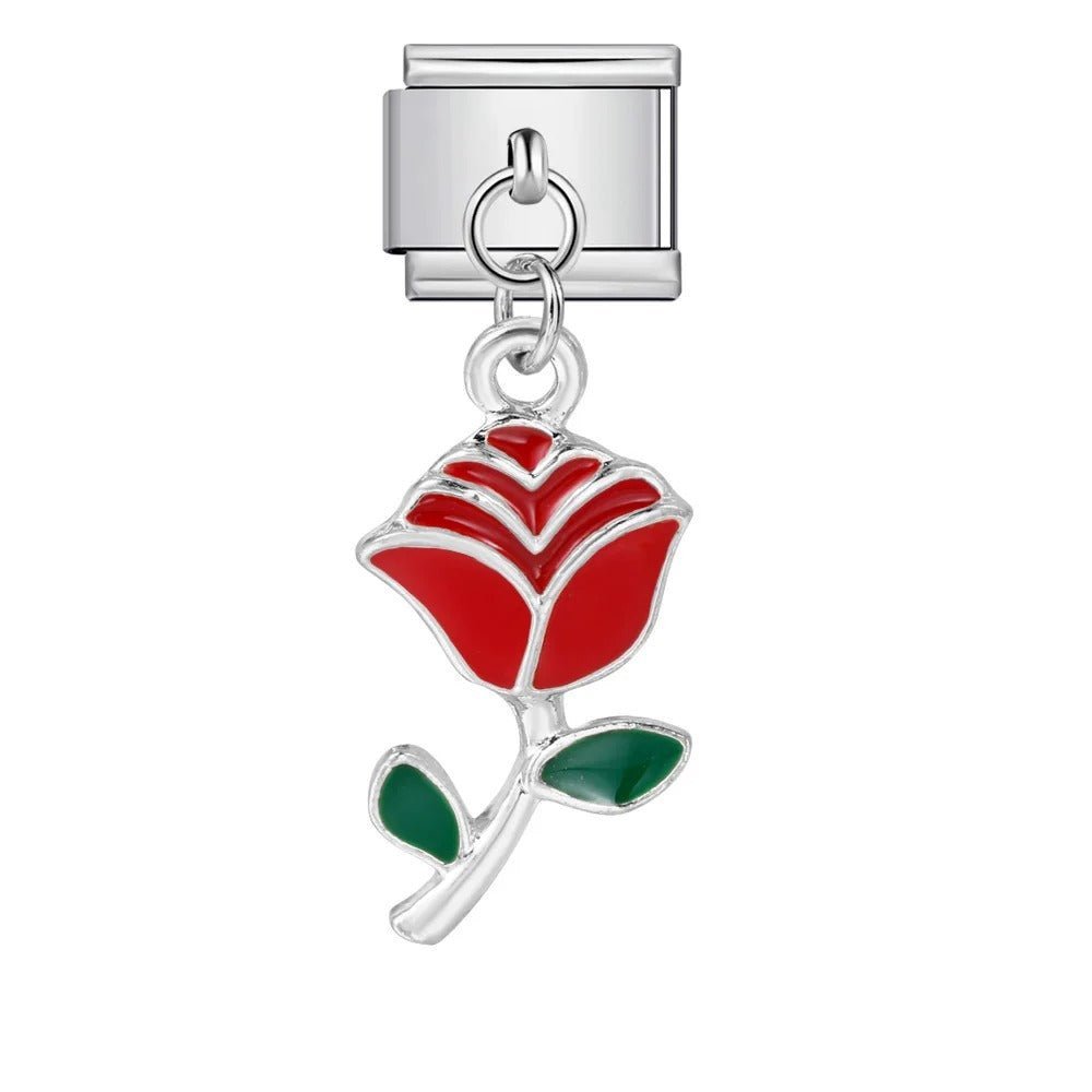 Rose rouge pendante