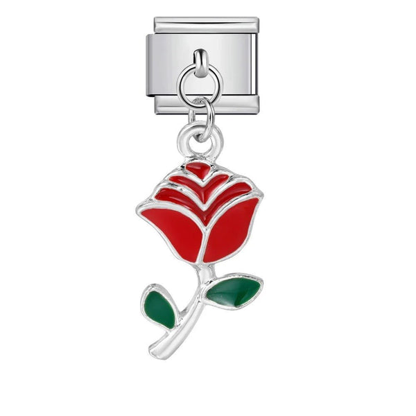 Rose rouge pendante