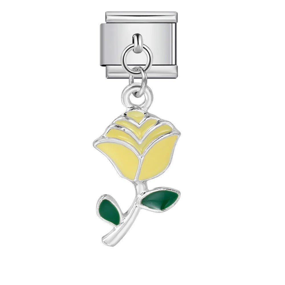 Rose jaune pendante