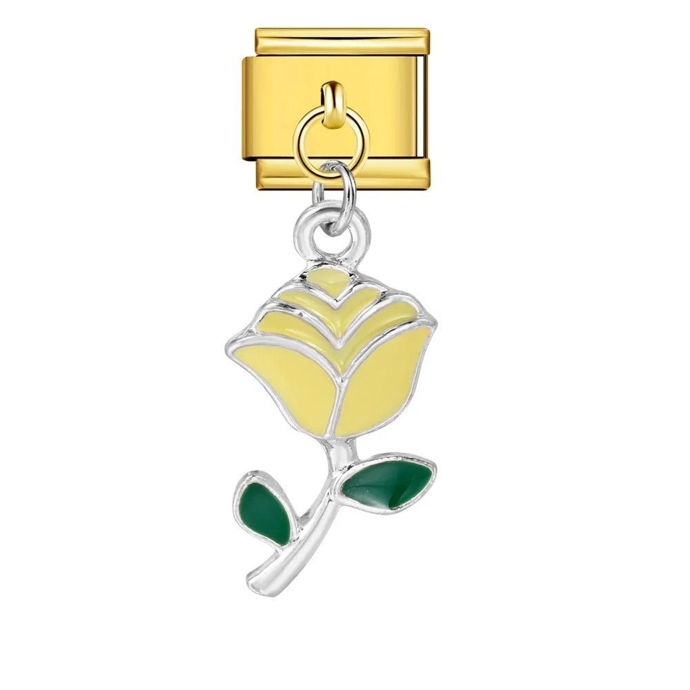Rose jaune pendante